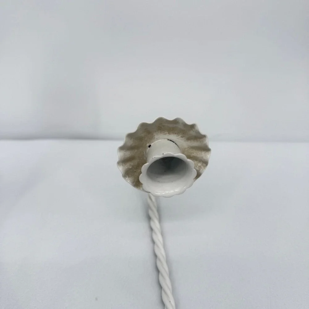 Homco Twisted Rope & Bow Tapler Candle‎ Wall Sconce PAIR White Metal VTG 2 Pc